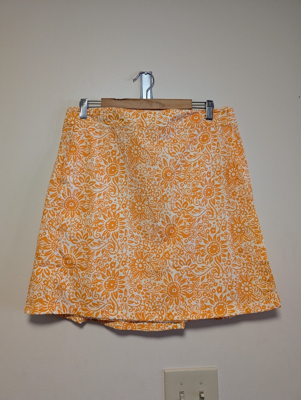 RipSkirt Marigold Yellow & White Floral Wrap Skirt XL